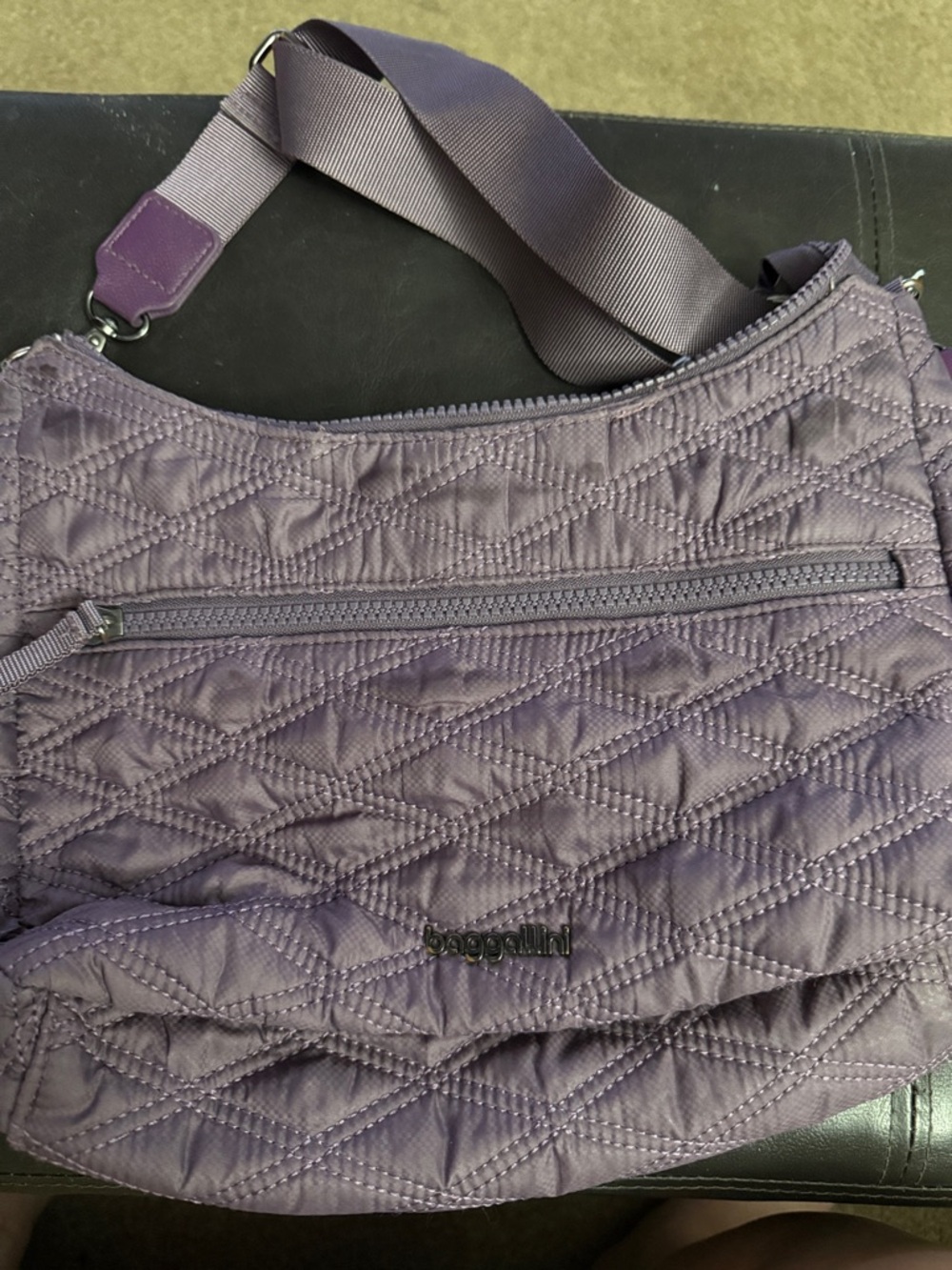 Baggallini Quilted Crossbody Bag in Lavender Purple